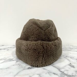 Vintage Brooks Brothers Dyed Mouton Lamb Fisherman’s Hat Boa Toque Beanie Brown